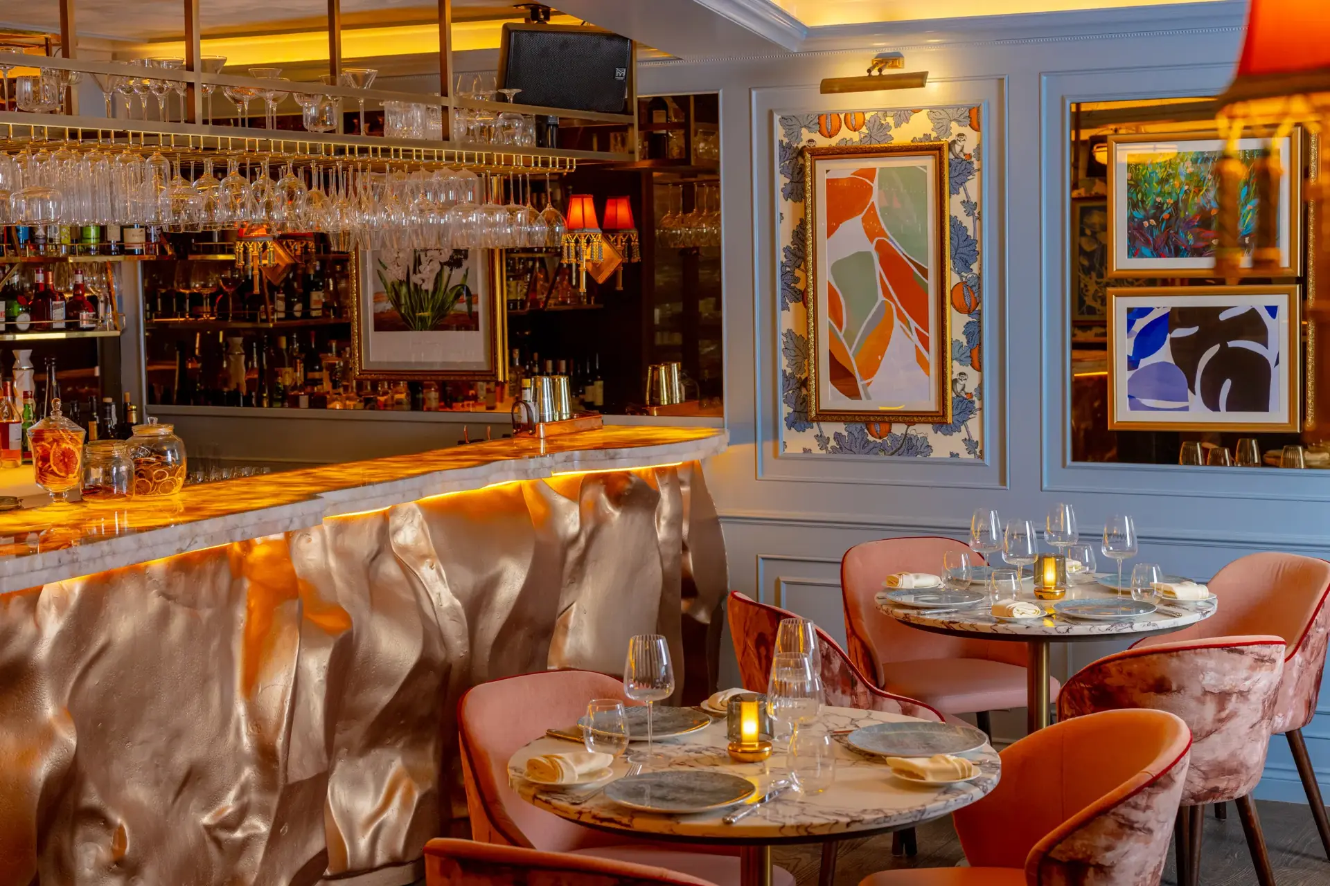 Private dining room at Vatavaran Knightsbridge — elegant event space for up to 250 guests